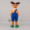 Custom Brown and Blue Moose Mascot Costume Adult Full Body Suit for Children's Events