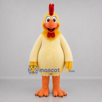 Custom Yellow and Cream Chicken Mascot Costume Adult Full Body Suit for Farm Events