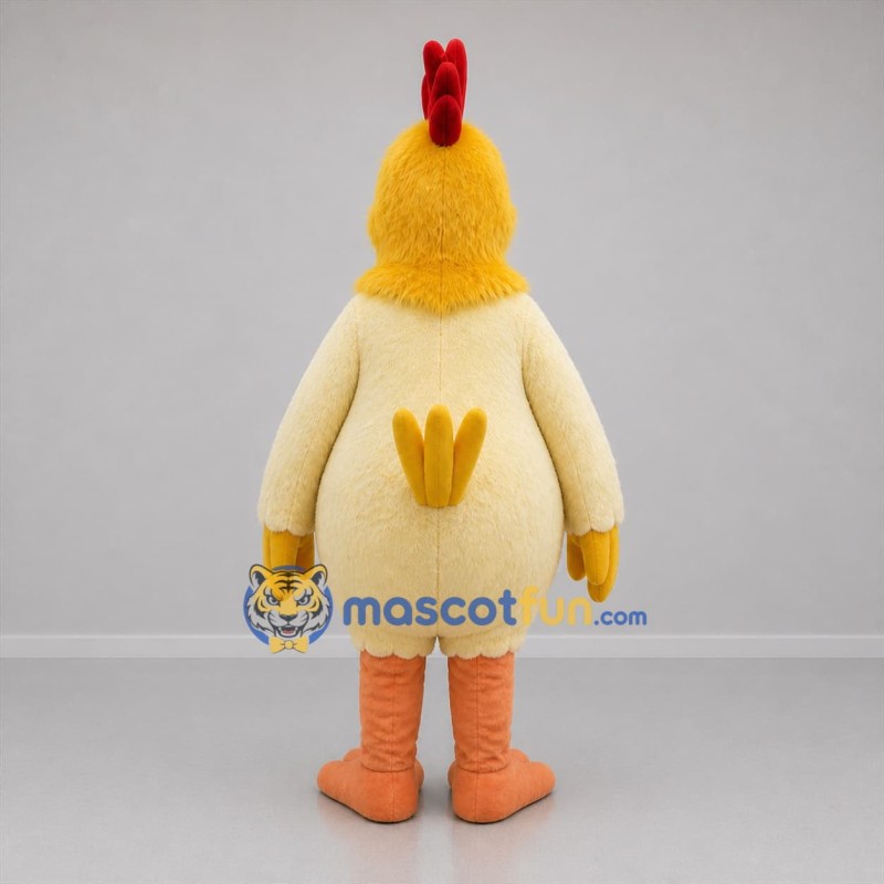 Custom Yellow and Cream Chicken Mascot Costume Adult Full Body Suit for Farm Events