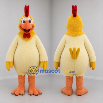 Custom Yellow and Cream Chicken Mascot Costume Adult Full Body Suit for Farm Events