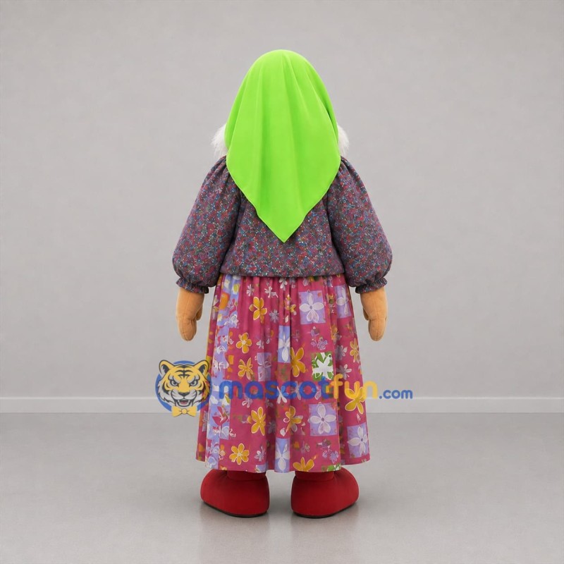 Custom Green and Multicolor Storybook Witch Mascot Costume Adult Full Body Suit for Halloween Events