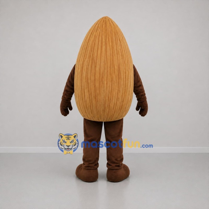 Custom Tan Almond Mascot Costume Adult Full Body Suit for Food Promotions