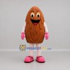 Custom Brown and Pink Almond Mascot Costume Adult Full Body Suit for Food Promotions