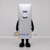 Custom Silver Refrigerator Mascot Costume Adult Full Body Suit for Appliance Promotions