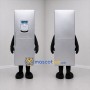 Custom Silver Refrigerator Mascot Costume Adult Full Body Suit for Appliance Promotions