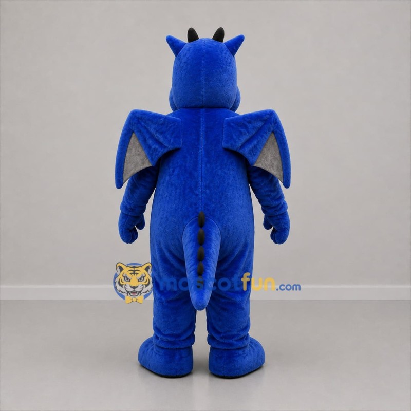 Custom Blue and Gray Dragon Mascot Costume Adult Full Body Suit for Fantasy Events