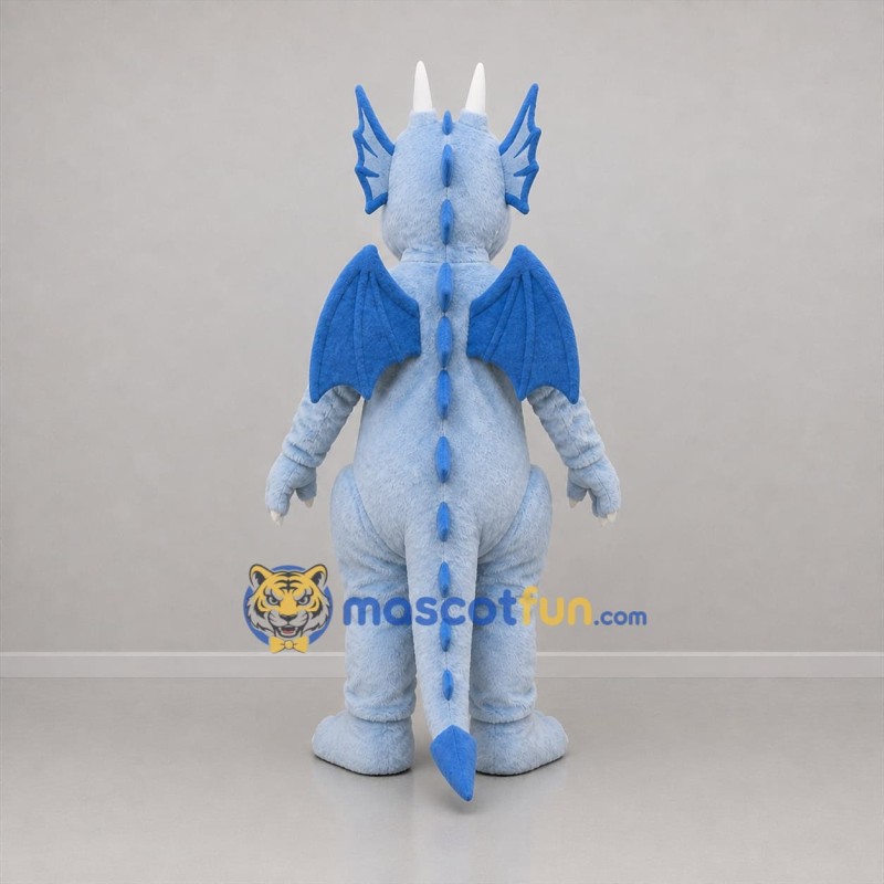Custom Light Blue and Red Dragon Mascot Costume Adult Full Body Suit for Fantasy Events