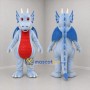 Custom Light Blue and Red Dragon Mascot Costume Adult Full Body Suit for Fantasy Events