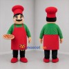 Custom Red and Green Pizza Chef Mascot Costume Adult Full Body Suit for Restaurant Promotions