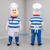 Custom Blue and White Chef Mascot Costume Adult Full Body Suit for Food Festivals