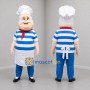 Custom Blue and White Chef Mascot Costume Adult Full Body Suit for Food Festivals