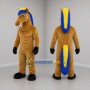 Custom Tan Blue and Yellow Horse Mascot Costume Adult Full Body Suit for Sports Events