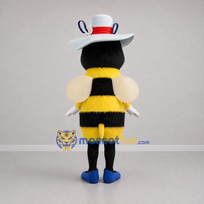 Custom Yellow Black and White Bee Mascot Costume Adult Full Body Suit for Garden Events