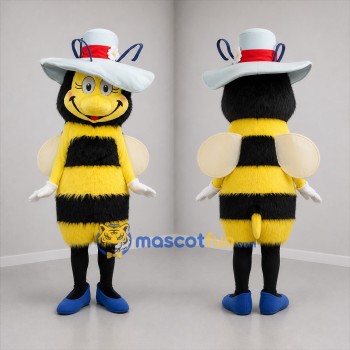 Custom Yellow Black and White Bee Mascot Costume Adult Full Body Suit for Garden Events