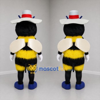 Custom Yellow Black and White Bee Mascot Costume Adult Full Body Suit for Garden Events