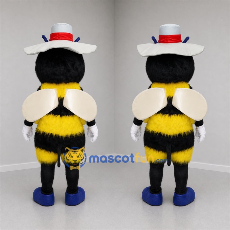 Custom Yellow Black and White Bee Mascot Costume Adult Full Body Suit for Garden Events