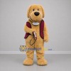 Custom Tan and Burgundy Dog Mascot Costume Adult Full Body Suit for Community Events