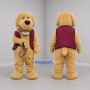 Custom Tan and Burgundy Dog Mascot Costume Adult Full Body Suit for Community Events