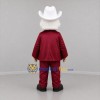 Custom Burgundy and White Cowboy Mascot Costume Adult Full Body Suit for Western Events