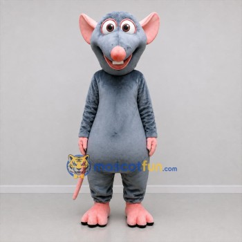 Custom Gray and Pink Rat Mascot Costume Adult Full Body Suit for Children's Events