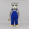 Custom Gray and Blue Tabby Cat Mascot Costume Adult Full Body Suit for Children's Events