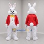 Custom White and Red Formal Rabbit Mascot Costume Adult Full Body Suit for Easter Events