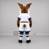 Custom Brown and White Soccer Rabbit Mascot Costume Adult Full Body Suit for Soccer Games