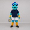 Custom Turquoise and Navy Blue Monster Mascot Costume Adult Full Body Suit for Sports Events