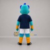 Custom Turquoise and Navy Blue Monster Mascot Costume Adult Full Body Suit for Sports Events