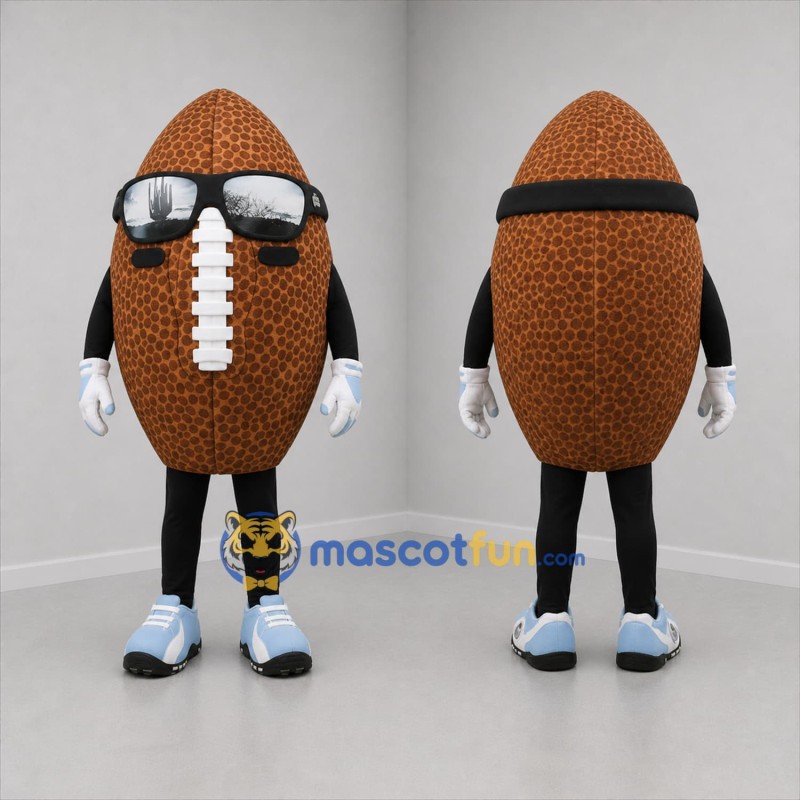 Custom Brown and Black Football Mascot Costume Adult Full Body Suit for Football Games