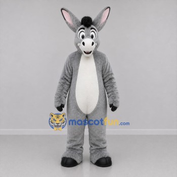 Custom Gray and White Donkey Mascot Costume Adult Full Body Suit for Farm Events