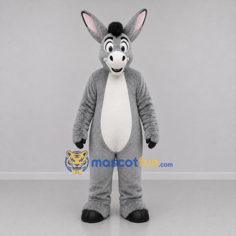 Custom Gray and White Donkey Mascot Costume Adult Full Body Suit for Farm Events