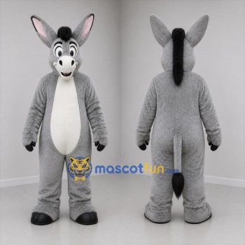 Custom Gray and White Donkey Mascot Costume Adult Full Body Suit for Farm Events