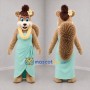 Custom Brown and Mint Green Squirrel Girl Mascot Costume Adult Full Body Suit for Tropical Events