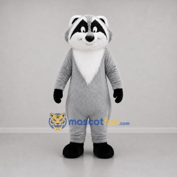 Custom Gray Black and White Raccoon Mascot Costume Adult Full Body Suit for Nature Events