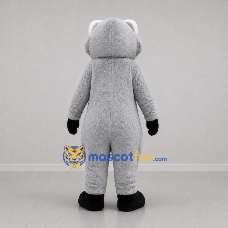 Custom Gray Black and White Raccoon Mascot Costume Adult Full Body Suit for Nature Events