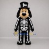 Custom Black and White Skeleton Dog Mascot Costume Adult Full Body Suit for Halloween Events