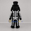 Custom Black and White Skeleton Dog Mascot Costume Adult Full Body Suit for Halloween Events
