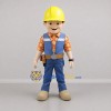 Custom Yellow and Blue Construction Worker Mascot Costume Adult Full Body Suit for Community Events