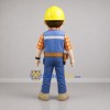 Custom Yellow and Blue Construction Worker Mascot Costume Adult Full Body Suit for Community Events