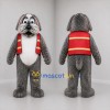 Custom Gray and Red Dog Mascot Costume Adult Full Body Suit for Winter Events