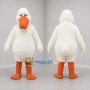 Custom White and Orange Bird Mascot Costume Adult Full Body Suit for Nature Events