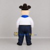 Custom White and Navy Blue Cowboy Mascot Costume Adult Full Body Suit for Western Events