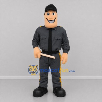 Custom Gray and Black Police Officer Mascot Costume Adult Full Body Suit for Community Events