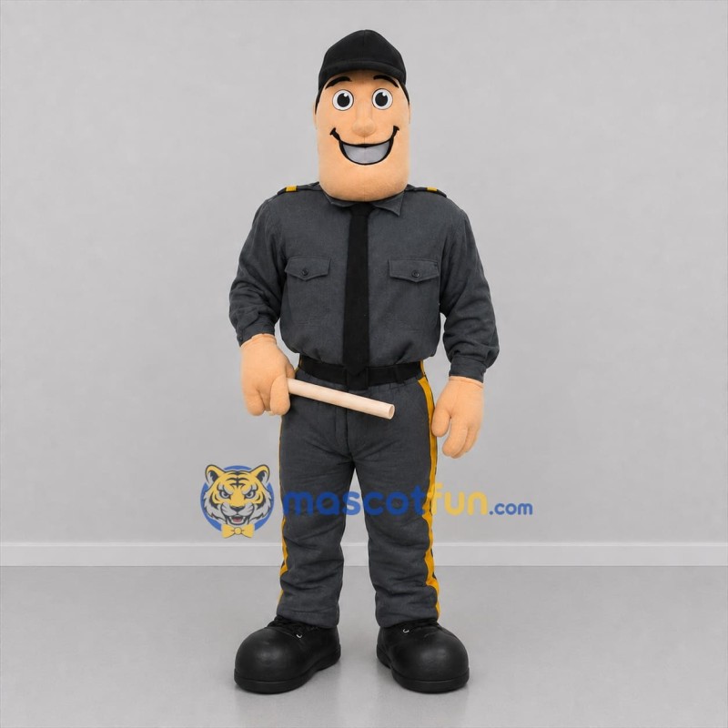 Custom Gray and Black Police Officer Mascot Costume Adult Full Body Suit for Community Events