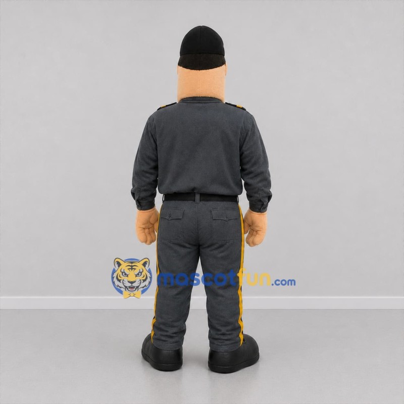 Custom Gray and Black Police Officer Mascot Costume Adult Full Body Suit for Community Events