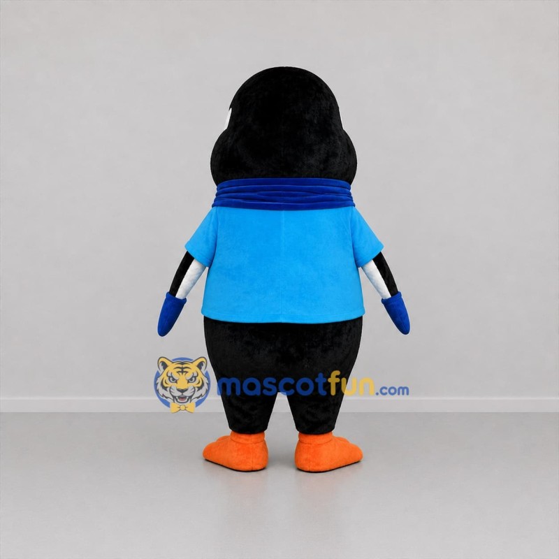 Custom Black White and Blue Penguin Mascot Costume Adult Full Body Suit for Winter Events