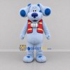 Custom Light Blue and Red Dog Mascot Costume Adult Full Body Suit for Children's Events