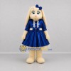 Custom Cream and Blue Rabbit Girl Mascot Costume Adult Full Body Suit for Easter Events