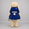 Custom Cream and Blue Rabbit Girl Mascot Costume Adult Full Body Suit for Easter Events